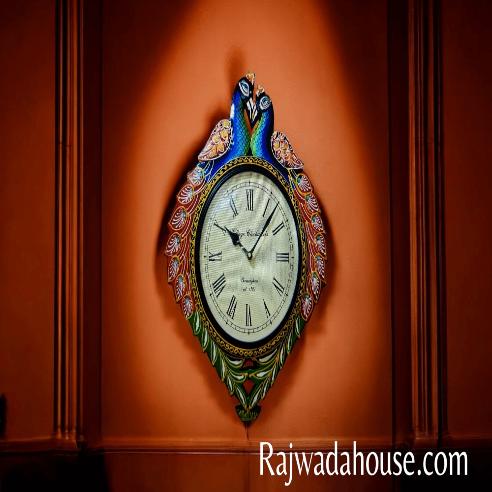 Peacock Wooden Wall Clock