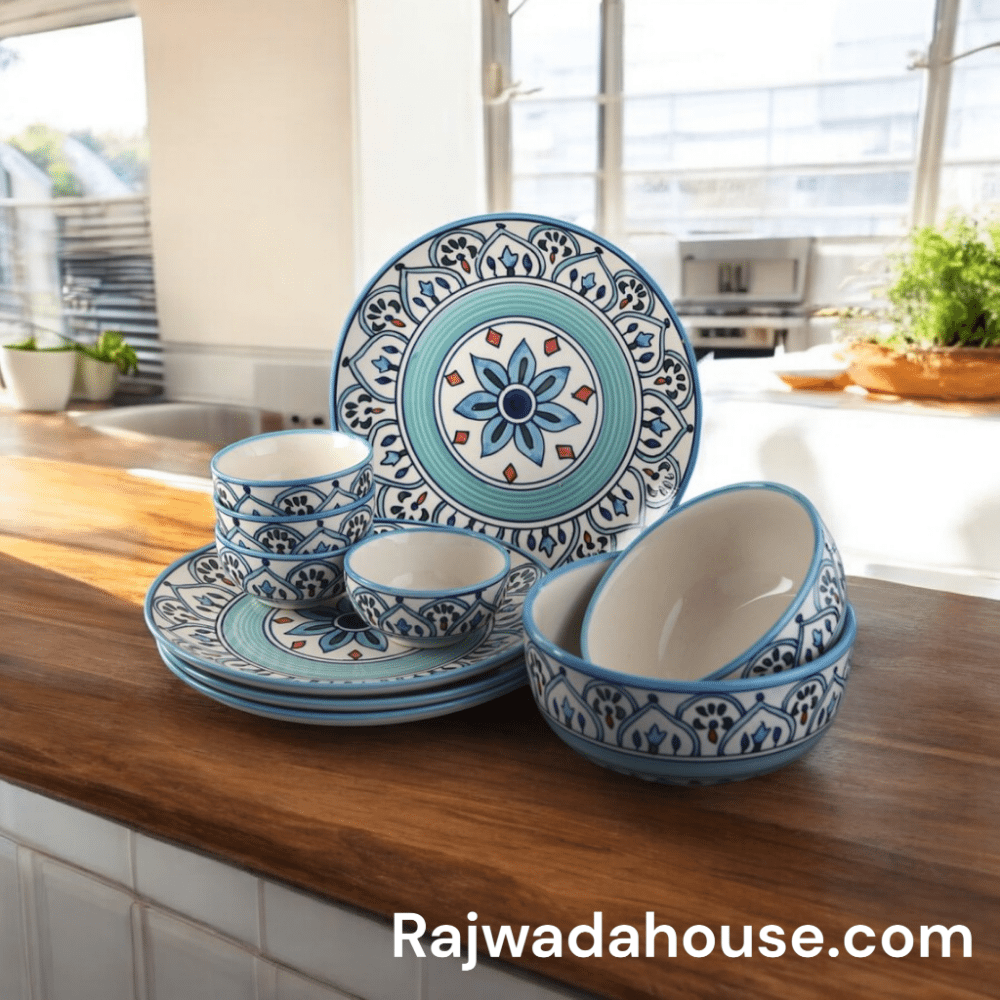 Blue Ceramic Dinner Set