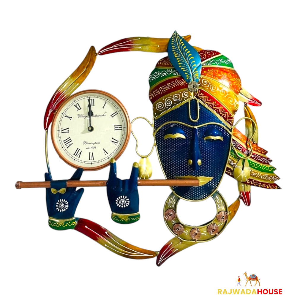 Elegant Lord Krishna Playing Bansuri With Watch Handicraft