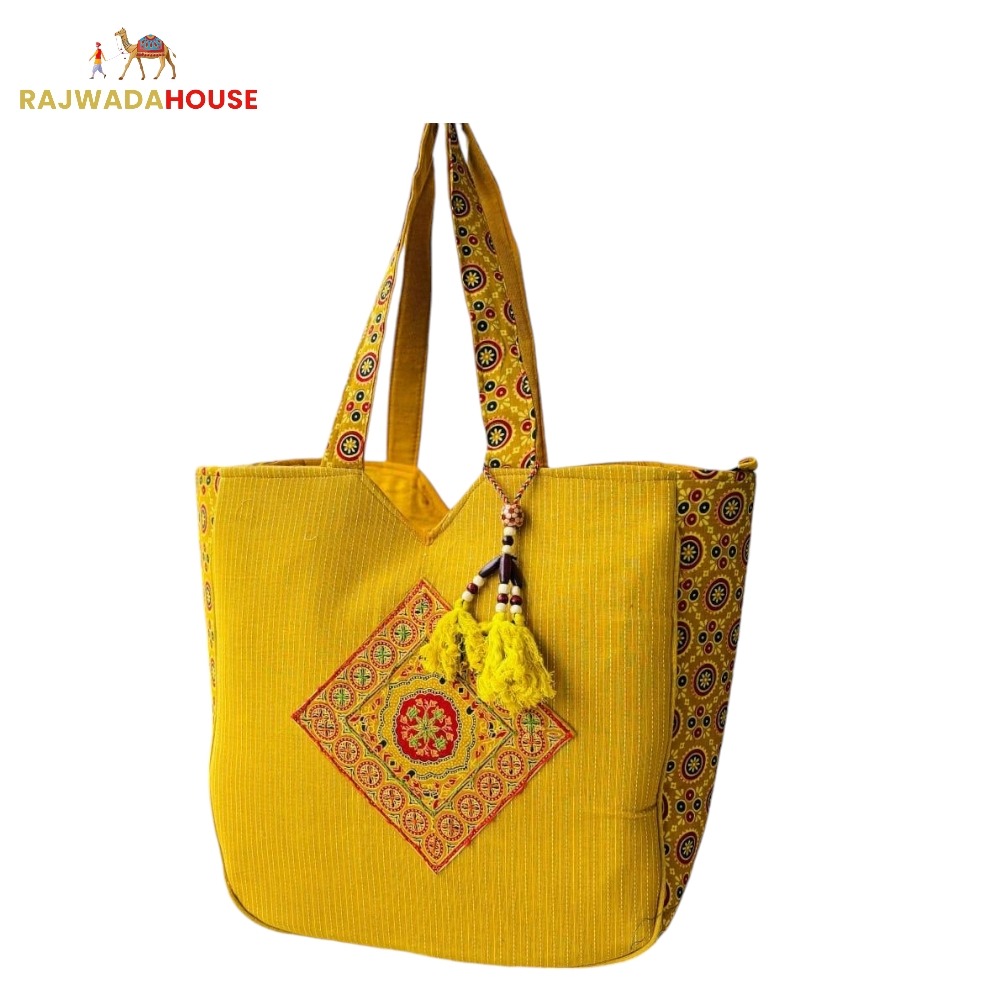 Ajarakh Kantha Style Hand Bag